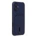 Чехол-накладка для Apple iPhone 16 Plus (темно-синий) - SC304 c картхолдером