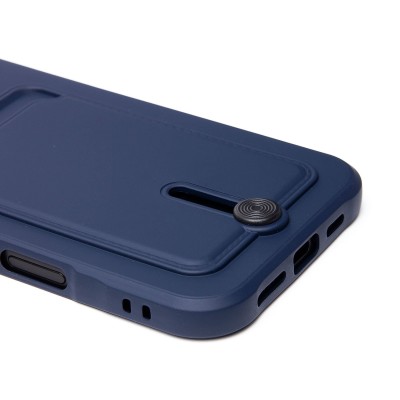 Чехол-накладка для Apple iPhone 16 Plus (темно-синий) - SC304 c картхолдером