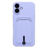 Чехол-накладка для Apple iPhone 16 Plus (светло-фиолетовый) - SC304 c картхолдером