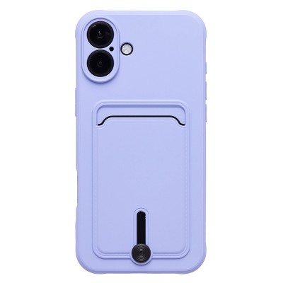 Чехол-накладка для Apple iPhone 16 Plus (светло-фиолетовый) - SC304 c картхолдером