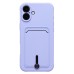Чехол-накладка для Apple iPhone 16 Plus (светло-фиолетовый) - SC304 c картхолдером