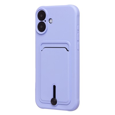 Чехол-накладка для Apple iPhone 16 Plus (светло-фиолетовый) - SC304 c картхолдером