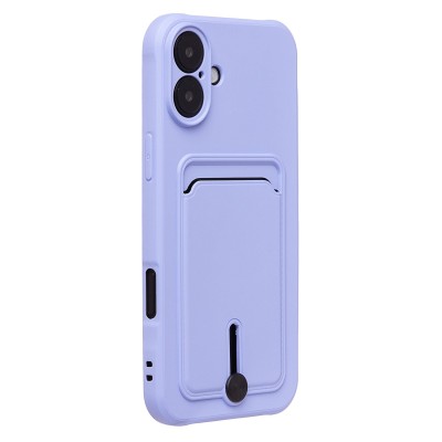 Чехол-накладка для Apple iPhone 16 Plus (светло-фиолетовый) - SC304 c картхолдером