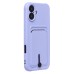 Чехол-накладка для Apple iPhone 16 Plus (светло-фиолетовый) - SC304 c картхолдером
