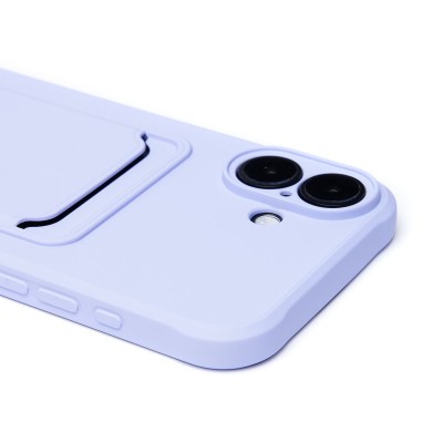 Чехол-накладка для Apple iPhone 16 Plus (светло-фиолетовый) - SC304 c картхолдером