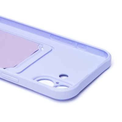 Чехол-накладка для Apple iPhone 16 Plus (светло-фиолетовый) - SC304 c картхолдером