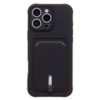 Чехол-накладка для Apple iPhone 16 Pro Max (черный) - SC304 c картхолдером