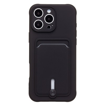 Чехол-накладка для Apple iPhone 16 Pro Max (черный) - SC304 c картхолдером
