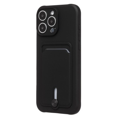 Чехол-накладка для Apple iPhone 16 Pro Max (черный) - SC304 c картхолдером