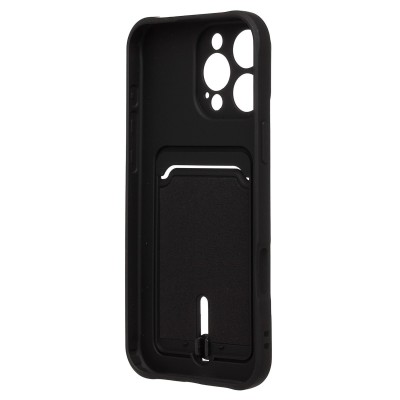 Чехол-накладка для Apple iPhone 16 Pro Max (черный) - SC304 c картхолдером