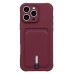 Чехол-накладка для Apple iPhone 16 Pro Max (бордовый) - SC304 c картхолдером