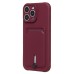 Чехол-накладка для Apple iPhone 16 Pro Max (бордовый) - SC304 c картхолдером