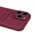Чехол-накладка для Apple iPhone 16 Pro Max (бордовый) - SC304 c картхолдером