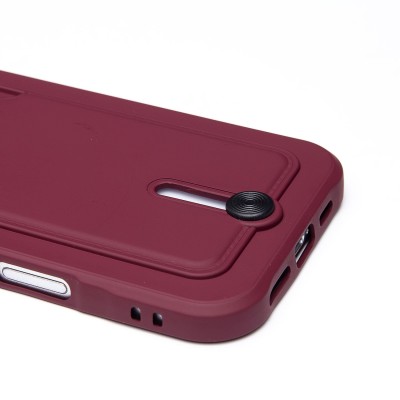 Чехол-накладка для Apple iPhone 16 Pro Max (бордовый) - SC304 c картхолдером