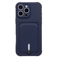Чехол-накладка для Apple iPhone 16 Pro Max (темно-синий) - SC304 c картхолдером