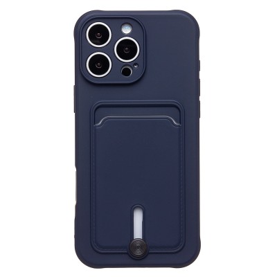 Чехол-накладка для Apple iPhone 16 Pro Max (темно-синий) - SC304 c картхолдером