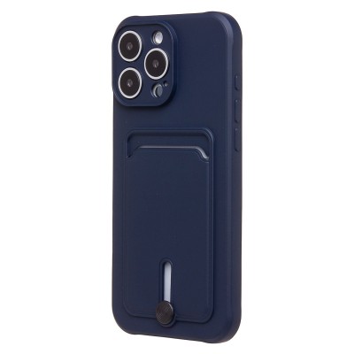 Чехол-накладка для Apple iPhone 16 Pro Max (темно-синий) - SC304 c картхолдером