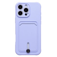 Чехол-накладка для Apple iPhone 16 Pro Max (светло-фиолетовый) - SC304 c картхолдером
