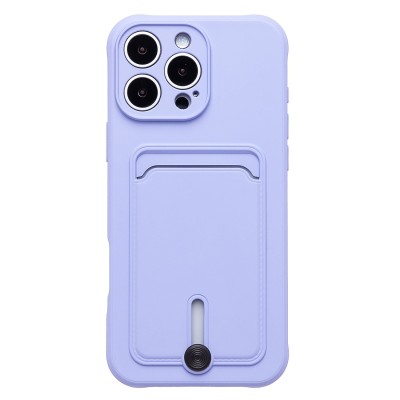 Чехол-накладка для Apple iPhone 16 Pro Max (светло-фиолетовый) - SC304 c картхолдером