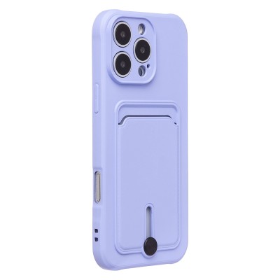 Чехол-накладка для Apple iPhone 16 Pro Max (светло-фиолетовый) - SC304 c картхолдером