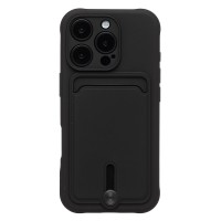 Чехол-накладка для Apple iPhone 16 Pro (черный) - SC304 c картхолдером
