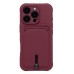 Чехол-накладка для Apple iPhone 16 Pro (бордовый) - SC304 c картхолдером