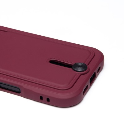 Чехол-накладка для Apple iPhone 16 Pro (бордовый) - SC304 c картхолдером