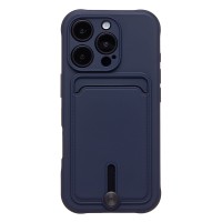Чехол-накладка для Apple iPhone 16 Pro (темно-синий) - SC304 c картхолдером