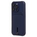 Чехол-накладка для Apple iPhone 16 Pro (темно-синий) - SC304 c картхолдером