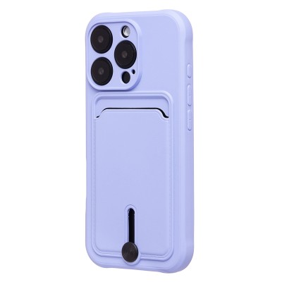 Чехол-накладка для Apple iPhone 16 Pro (светло-фиолетовый) - SC304 c картхолдером
