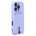 Чехол-накладка для Apple iPhone 16 Pro (светло-фиолетовый) - SC304 c картхолдером