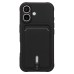 Чехол-накладка для Apple iPhone 16 (черный) - SC304 c картхолдером
