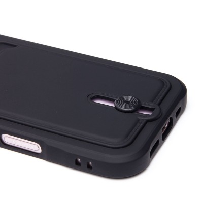 Чехол-накладка для Apple iPhone 16 (черный) - SC304 c картхолдером