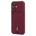 Чехол-накладка для Apple iPhone 16 (бордовый) - SC304 c картхолдером