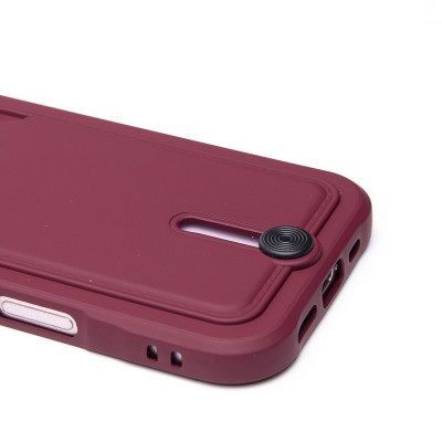 Чехол-накладка для Apple iPhone 16 (бордовый) - SC304 c картхолдером