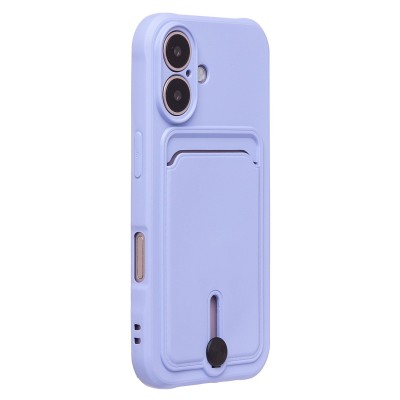 Чехол-накладка для Apple iPhone 16 (светло-фиолетовый) - SC304 c картхолдером