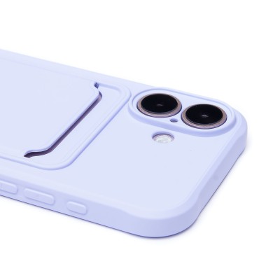 Чехол-накладка для Apple iPhone 16 (светло-фиолетовый) - SC304 c картхолдером