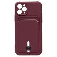 Чехол-накладка для Apple iPhone 11 Pro (бордовый) - SC304 с картхолдером