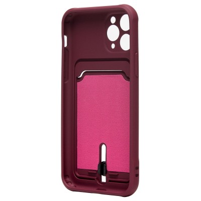 Чехол-накладка для Apple iPhone 11 Pro (бордовый) - SC304 с картхолдером