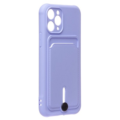 Чехол-накладка для Apple iPhone 11 Pro (темно-фиолетовый) - SC304 с картхолдером