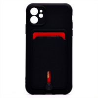 Чехол-накладка для Apple iPhone 11 (черный) - SC304 с картхолдером
