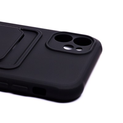Чехол-накладка для Apple iPhone 11 (черный) - SC304 с картхолдером