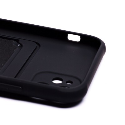 Чехол-накладка для Apple iPhone 11 (черный) - SC304 с картхолдером