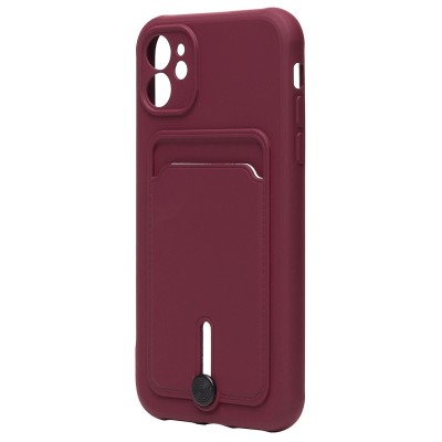 Чехол-накладка для Apple iPhone 11 (бордовый) - SC304 с картхолдером Чехол-накладка для Apple iPhone 11 (бордовый) - SC304 с картхолдером