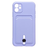 Чехол-накладка для Apple iPhone 11 (темно-фиолетовый) - SC304 с картхолдером