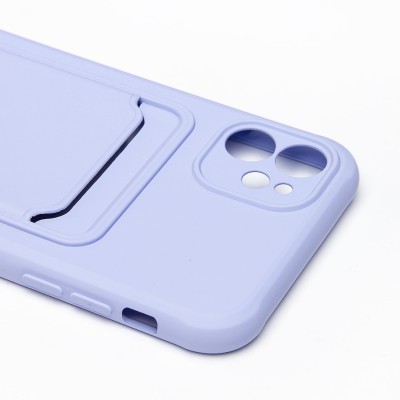 Чехол-накладка для Apple iPhone 11 (темно-фиолетовый) - SC304 с картхолдером