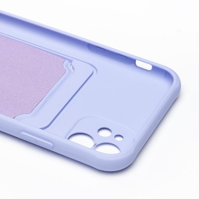 Чехол-накладка для Apple iPhone 11 (темно-фиолетовый) - SC304 с картхолдером