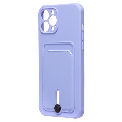 Чехол-накладка для Apple iPhone 12 Pro Max (темно-фиолетовый) - SC304 с картхолдером