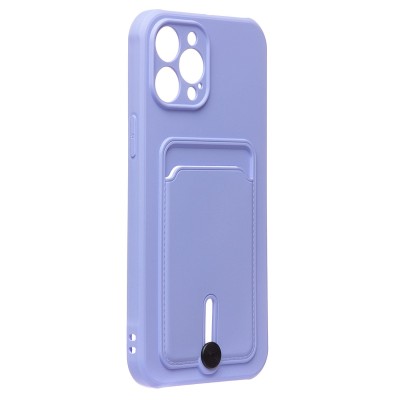 Чехол-накладка для Apple iPhone 12 Pro Max (темно-фиолетовый) - SC304 с картхолдером