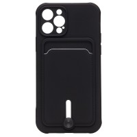Чехол-накладка для Apple iPhone 12 Pro (черный) - SC304 с картхолдером